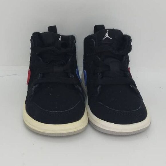 Nike Air Jordan 1 Mid Retro Swoosh Toddler's Pre-owned Sneakers - sz. 4C - Picture 2 of 4